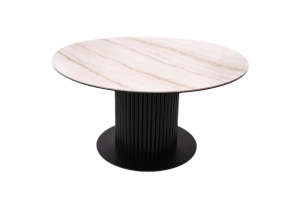Ճաշասեղան Aurora Round D1180 Elyt pulido/Black gloss