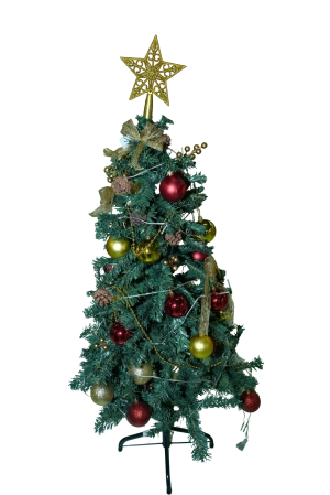 Տոնածառ 1.2մ (զարդարված) խաղալիք+դեկորացիա A-12-39