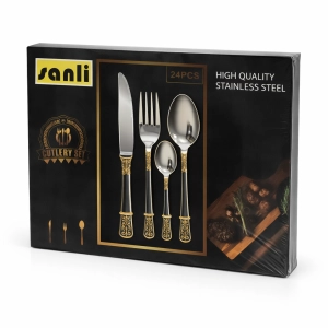 Հավաքածու դանակ պատառաքաղի 24հ Sanli Rose Gold C-9033